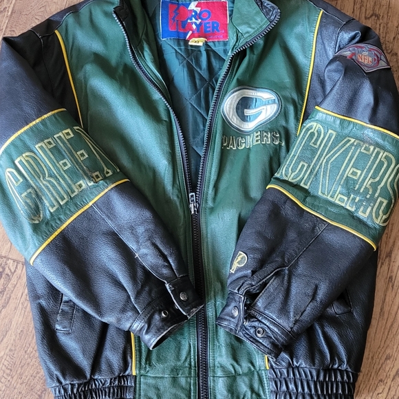 Vintage '94 Leather Greenbay Packers Jacket - Picture 1 of 5